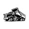 Dump truck, Tipper truck sihouette vector black and white isolated