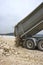 Dump truck unloading