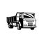 Dumper Truck Dump Truck or Tipper Truck Retro Woodcut Black and White