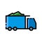 Dumper truck icon in filled line style for website