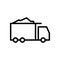 Dumper truck icon in line style