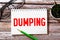 Dumping word written on wood block, concept