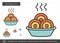 Dumplings line icon.