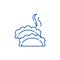 Dumplings line icon concept. Dumplings flat  vector symbol, sign, outline illustration.