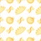 Dumplings and pasta seamless vector pattern