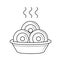 Dumplings vector line icon.