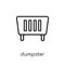 Dumpster icon. Trendy modern flat linear vector Dumpster icon on