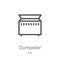 dumpster icon vector from city collection. Thin line dumpster outline icon vector illustration. Outline, thin line dumpster icon