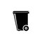 Dumpster, Plastic Tank for Trash Flat Vector Icon