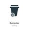 Dumpster vector icon on white background. Flat vector dumpster icon symbol sign from modern cleaning collection for mobile concept