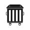 Dumpster on wheels icon, simple style