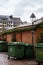 Dumpsters waiting to be emptied outside of christmas market in aachen germany