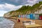 Dumpton Gap beach rainy summer day view Broadstairs Kent England