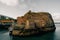 Dunbar, East Lothian , scotland - august 2023 View of Victoria Harbour and Dunbar Castle in Dunbar, Scotland