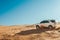 Dune bashing on summer, blur movement of sand