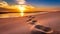 Dune du Pilat, France, Into the Sunset - Footsteps in the sand of the Dune du Pilat