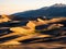 Dune Field at Sunset/Sunrise with Mountain