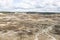 Dune landscape with hiking trails, white sand, grass, dry heather and trees