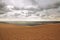 Dune of Pilat, view over the ocean and cloudy sky