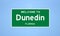Dunedin, Florida city limit sign. Town sign from the USA.