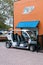 Dunedin, Florida, USA 11/8/19 A modern four seat golf cart adapted for on street transportation