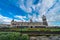 Dunedin, New Zealand, October 3, 2019: Stunning panorama of the main railway station built with volcanic rock