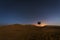 Dunes in Erg Chebbi in Morocco at night wih the sky full of stars