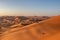 Dunes in the evening in the desert of Rub al Khali or Empty Quarter