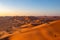 Dunes in the evening in the desert of Rub al Khali or Empty Quarter