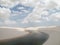 Dunes and lake landscape in Lencois Maranhenses. Brazil