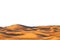 Dunes of Sahara desert isolated on white background