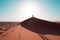 On the dunes of the Sahara desert in Morocco