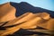 Dunes of the Sossusvlei. Beautiful shapes. Stunning light and color. Africa. Landscapes of Namibia.