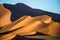 Dunes of the Sossusvlei. Beautiful shapes. Stunning light and color. Africa. Landscapes of Namibia.