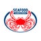 Dungeness crab badge design with header Seafood