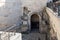 Dungeon entrance near to Damascus Gate in the old city of Jerusalem, Israel