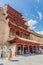 DUNHUANG, CHINA - AUGUST 20, 2018: Big Buddha Nine floor buiding at Mogao Grottoes near Dunhuang, Gansu Province, Chi