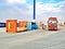 Dunkirk, France, 29,April,2007. Loading horses from shore into container for transportation by Ro-Ro vessel to port Dakar.