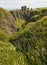 Dunnottar castle ruins in scottish coastline. Stonehaven. Scotland. UK