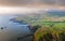 Dunquin Pier Ring of Dingle Kerry Ireland way cliffs coast line Irish touristic landmark sunset amazing aerial scenery view