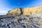 Dunraven Bay, or Southerndown beach, with limestone cliffs.