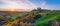Dunstanburgh Castle Panorama at Sunset