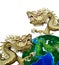 Duo Golden Chinese Dragon with global