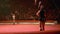 The Duo of Twin Girls Juggle with Clubs Performs Tricks on the Circus Stage