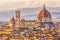 Duomo and Giotto\'s Campanile at sunset Florence, Italy
