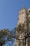 Duomo of Milan external walls in springtime with magnolia flowers.