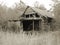 Duotone barn in field in Georgia USA