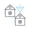 duplex house line icon, outline symbol, vector illustration, concept sign