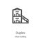 duplex icon vector from urban building collection. Thin line duplex outline icon vector illustration. Linear symbol for use on web