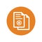 Duplicate contents icon / orange vector